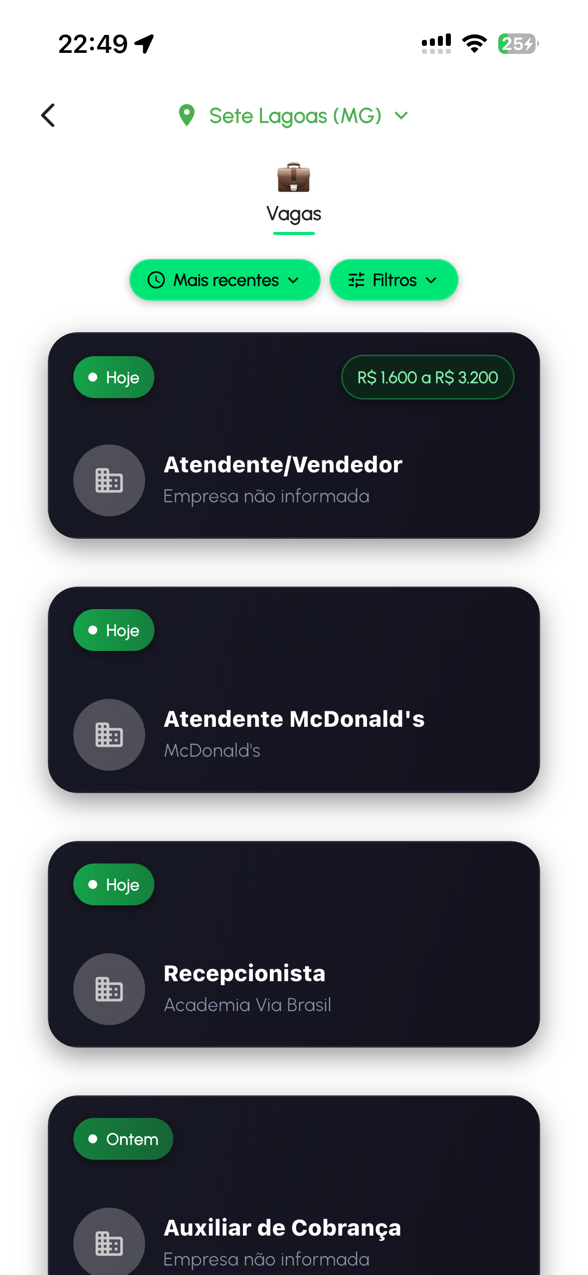 Vagas de Emprego
